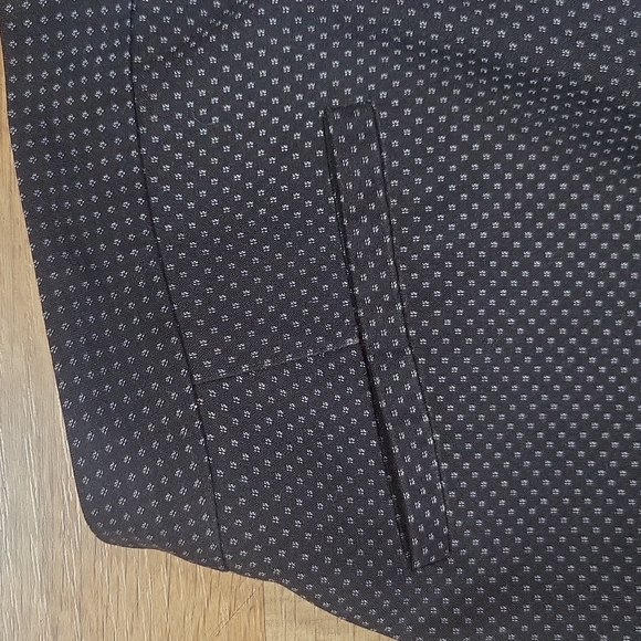 HALOGEN Black White Micro Print Taylor Fit Pleated Ankle Pants - Picture 7 of 12